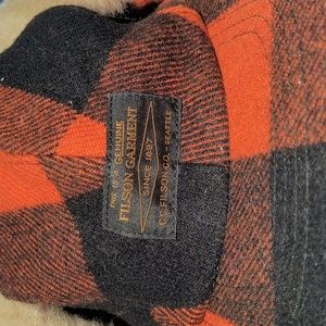 Filson Double Mackinaw Wool Cap, black blaze plaid, XL